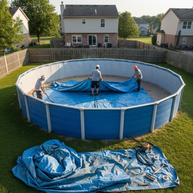 Local Vinyl Pool Liner Repair pros at work